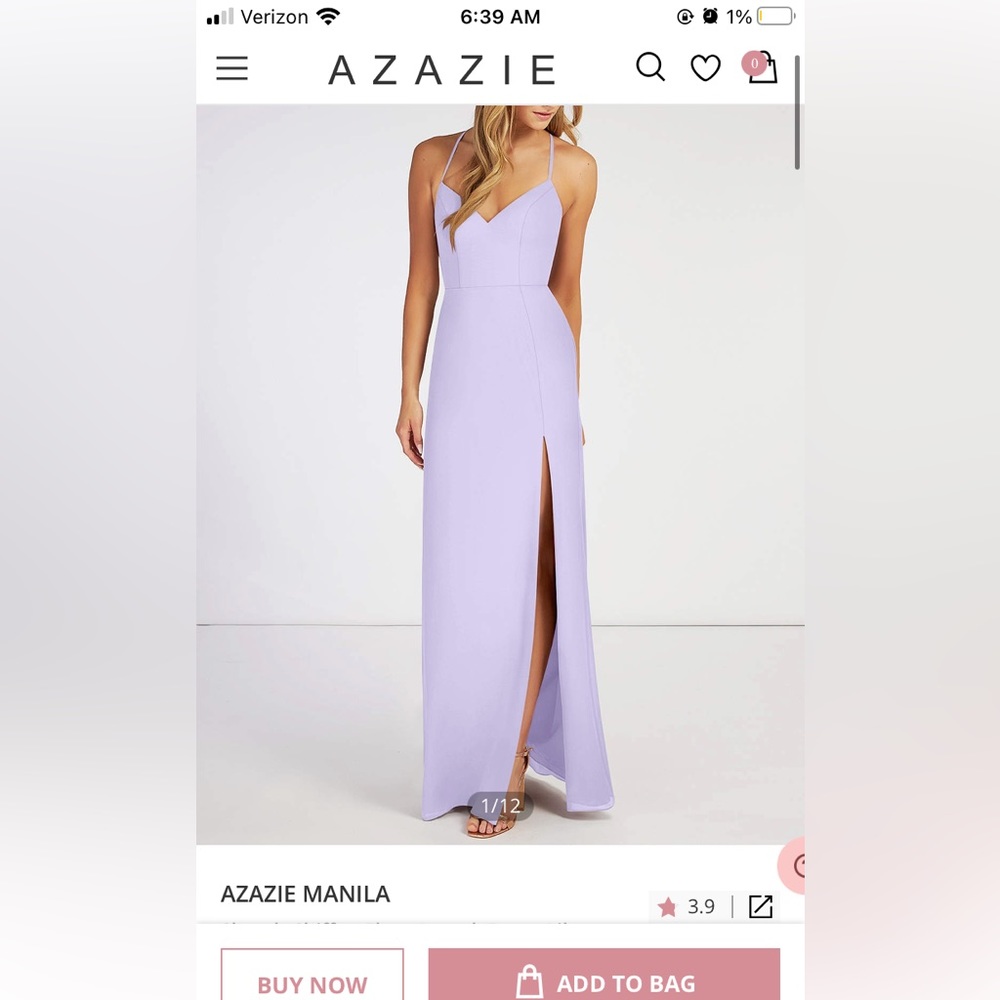 NWT Azazie lilac bridesmaid dress